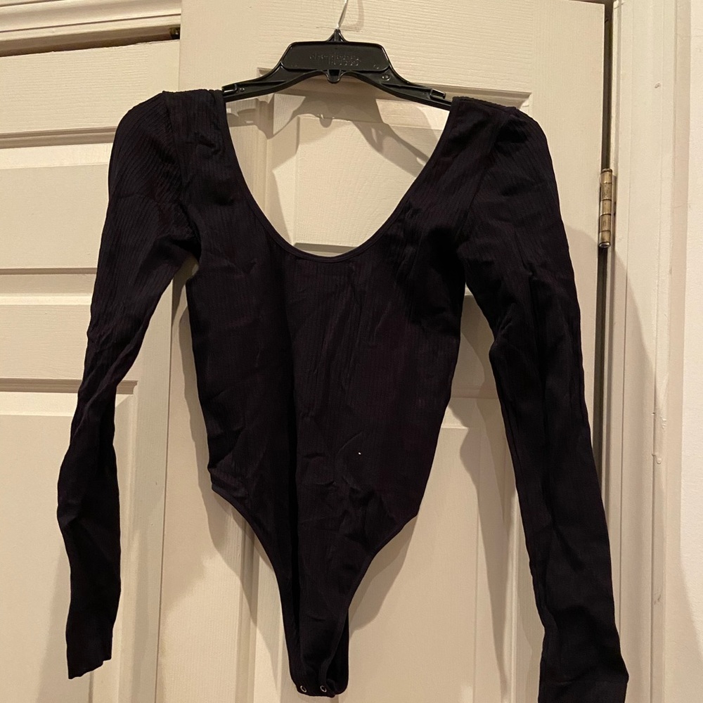 Black off-the-shoulder bodysuit